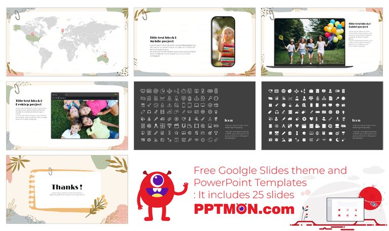 Aesthetic Sticky Notes Google Slides Theme PowerPoint Template