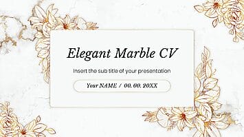 Elegant Marble CV Google Slides Theme PowerPoint Template