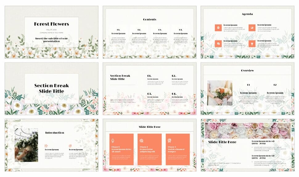 Forest Flowers Free Google Slides Themes PowerPoint Templates