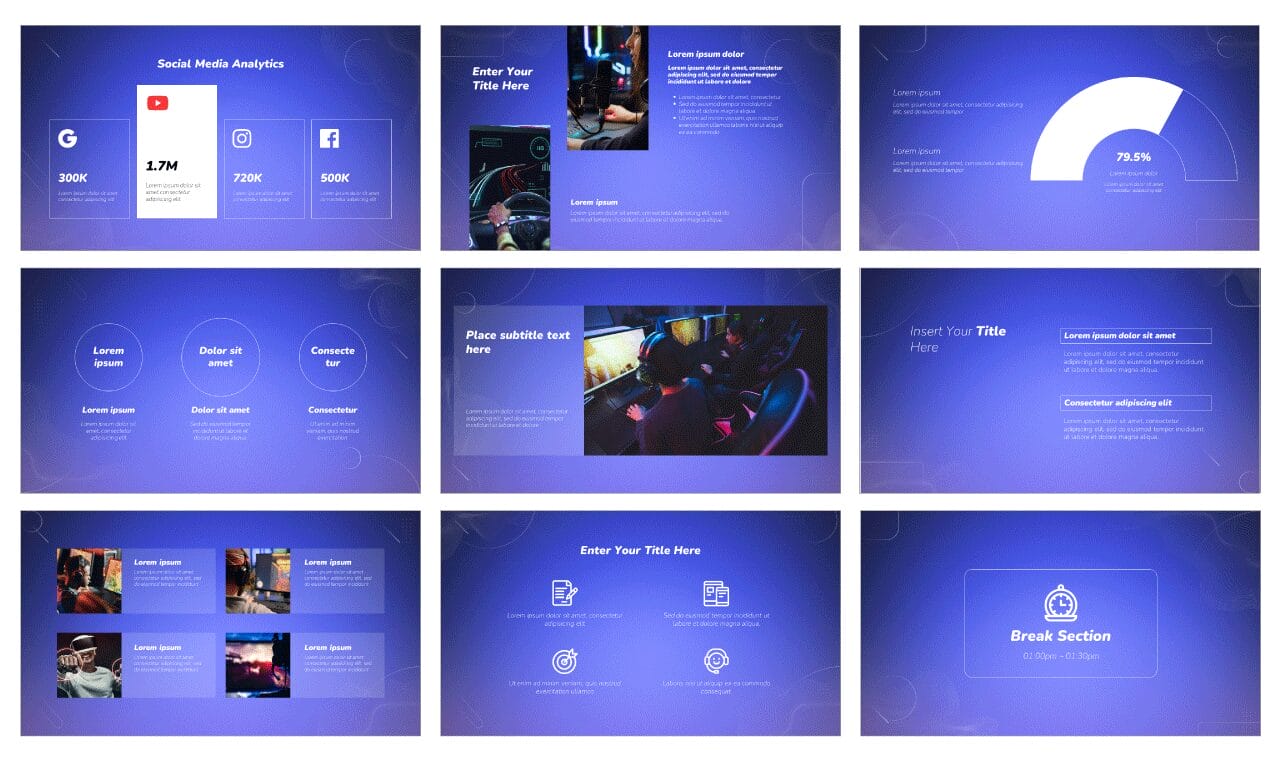 Game Streaming Presentation Google Slides PowerPoint Template