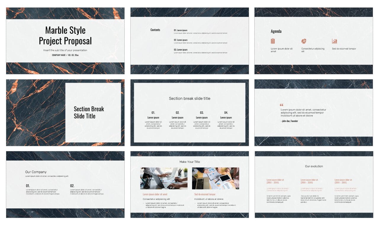 Marble Project Proposal Google Slides Themes PowerPoint Templates