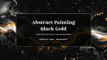 Abstract Painting Black Gold Google Slides PowerPoint Templates