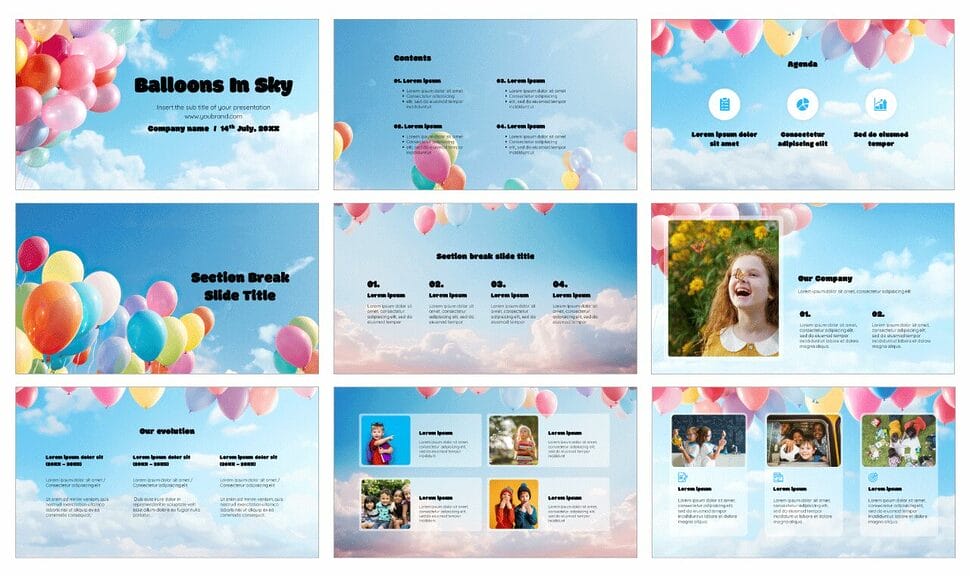 Balloons In Sky Free Google Slides Themes PowerPoint Templates