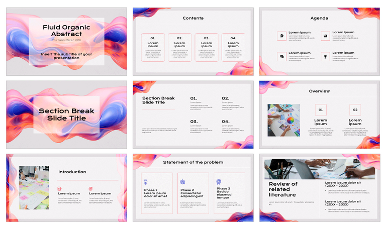 Fluid Organic Abstract Google Slides Theme PowerPoint Template