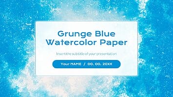 Grunge Blue Watercolor Paper Google Slides PowerPoint Template