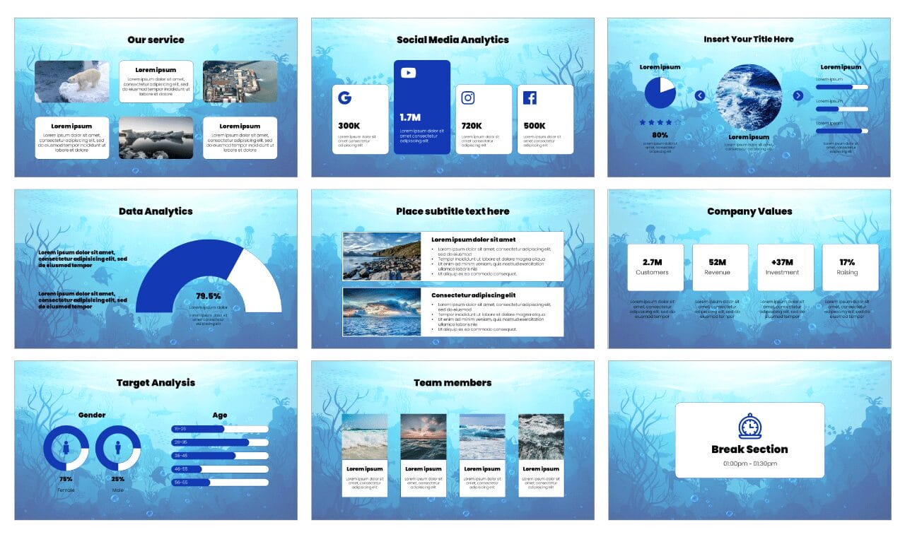 Oceans Day Presentation Design Google Slides PowerPoint Template