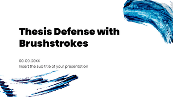 Thesis Defense with Brushstrokes Google Slides PPT Templates