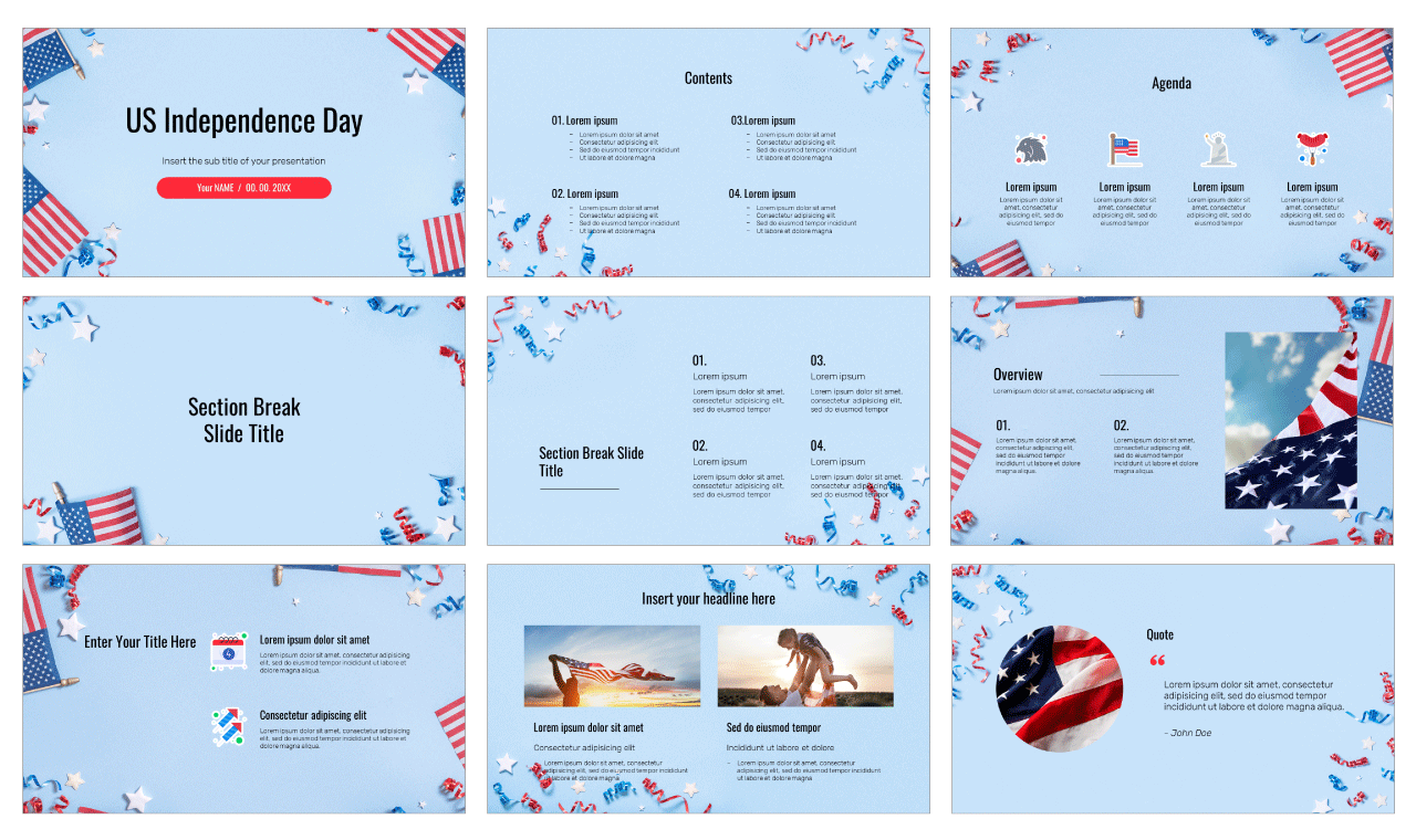 US Independence Day Free Google Slides Theme PowerPoint Template