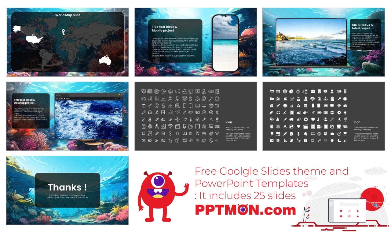 World Ocean Day Design Google Slides Theme PowerPoint Template