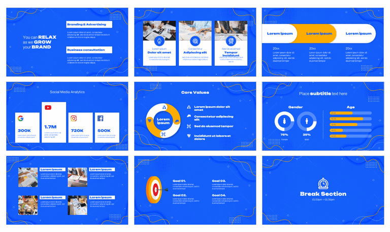 Wavy Style Project Proposal Google Slides PowerPoint Templates