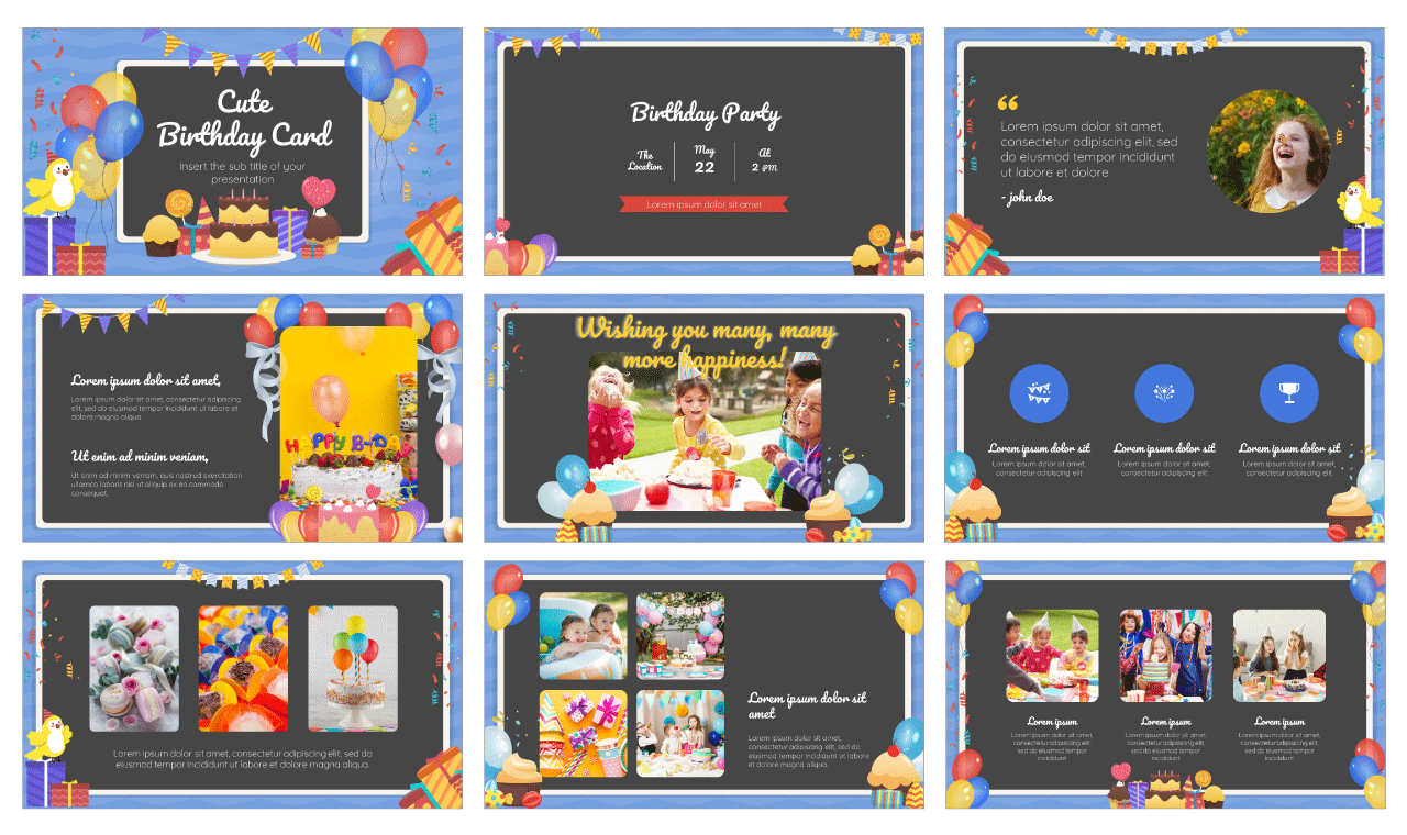 Cute Birthday Card Free Google Slides Theme PowerPoint Template