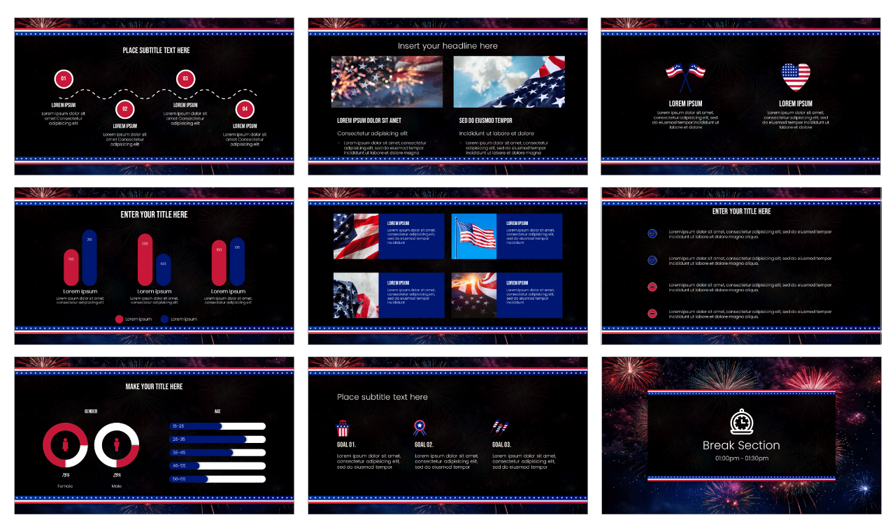 Independence Day USA Google Slides Theme PowerPoint Template