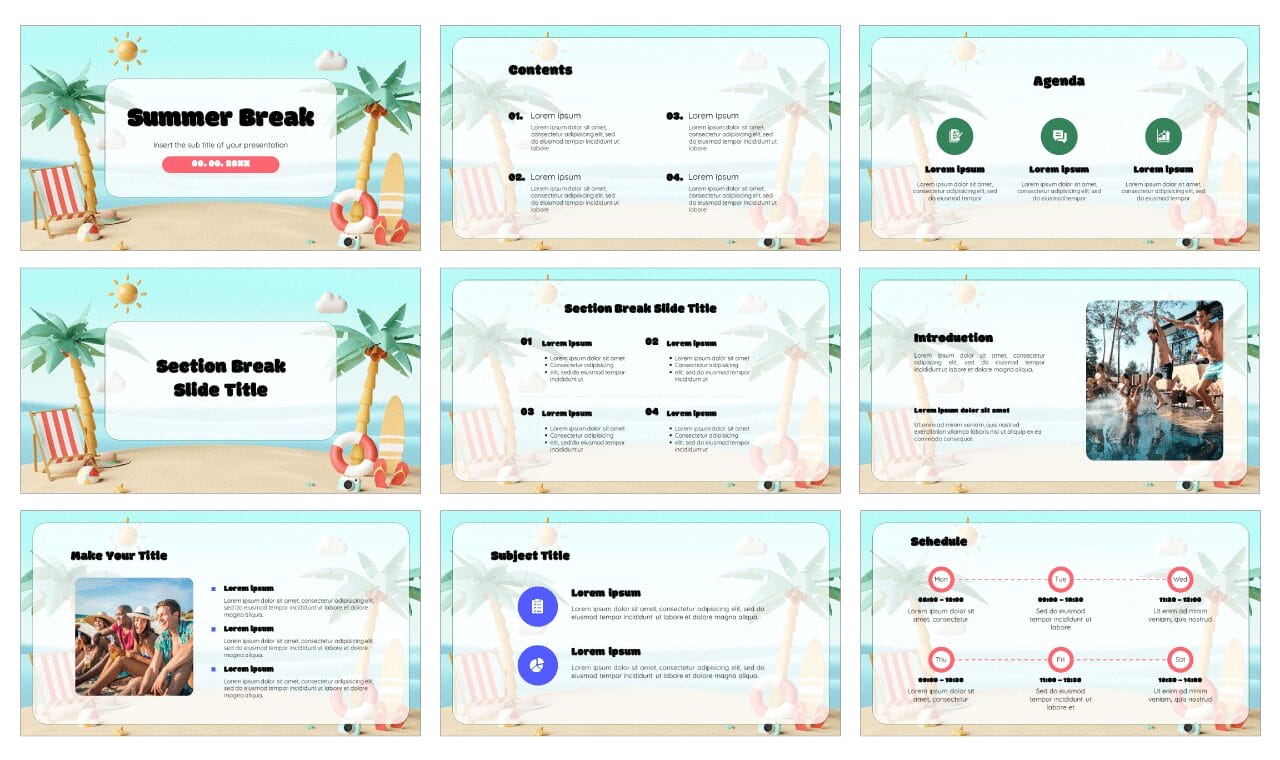 Summer Break Free Presentation Templates Google Slides PPT