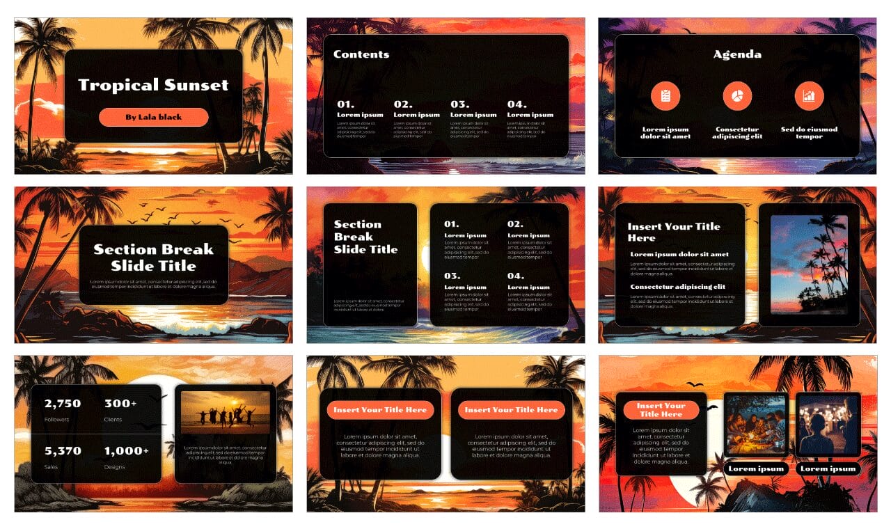 Summer Sunset Free Google Slides Themes PowerPoint Templates