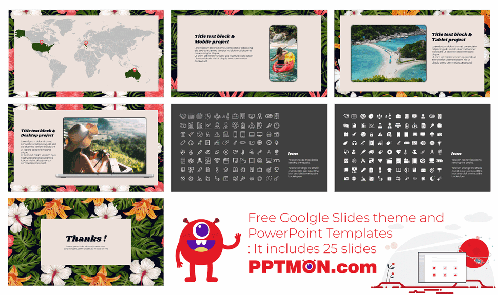 Tropical Pattern Presentation Templates -Google Slides PowerPoint