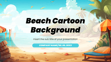 Beach Cartoon Background Google Slides PowerPoint Templates
