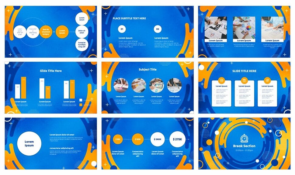 Concentric Circles Graphic Google Slides PowerPoint Templates