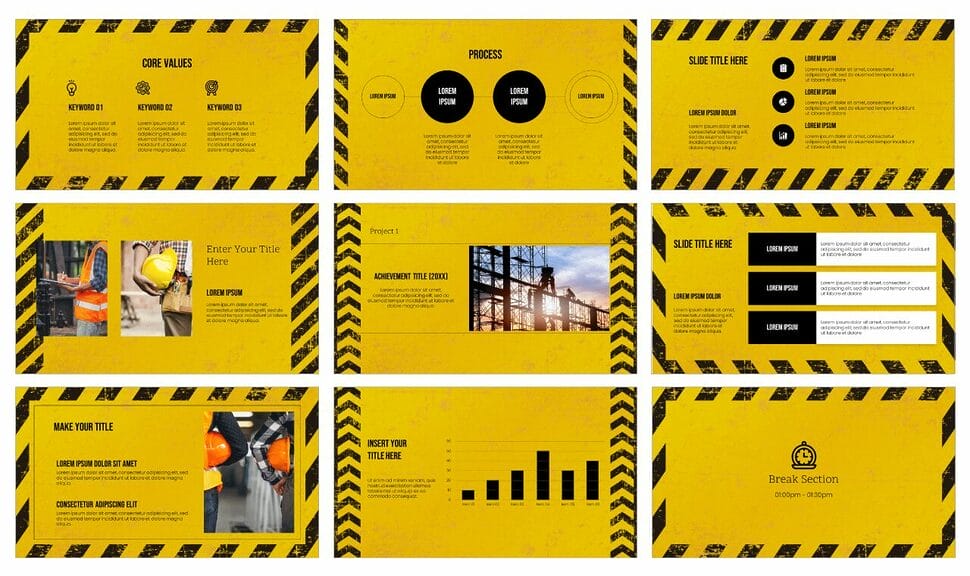 Danger Caution Free Presentation Templates - Google Slides PPT