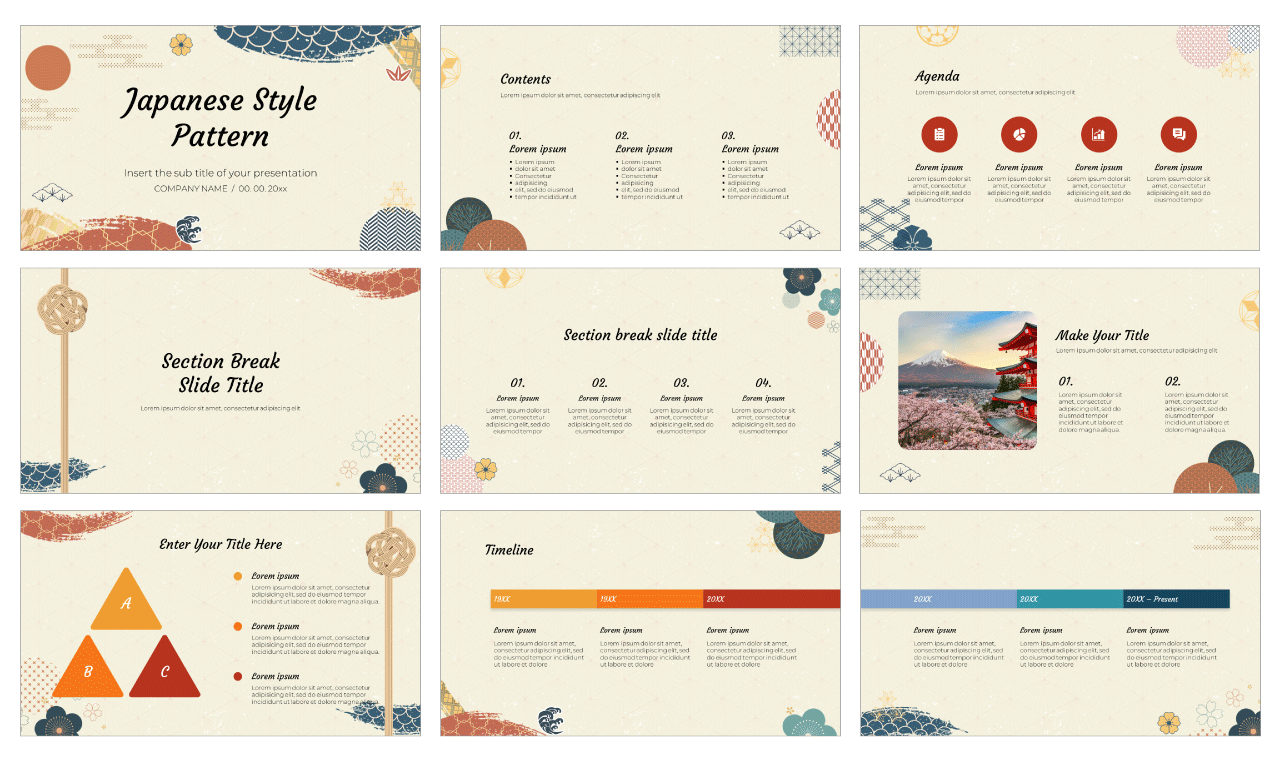 Japanese Pattern Free Google Slides Themes PowerPoint Templates