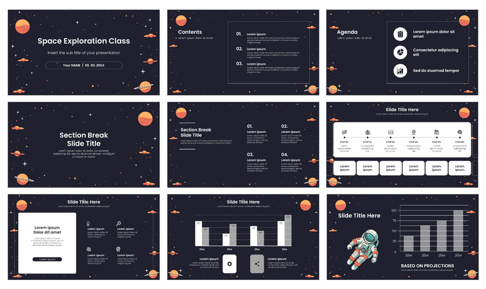 Space Exploration Class Presentation Templates - Google Slides