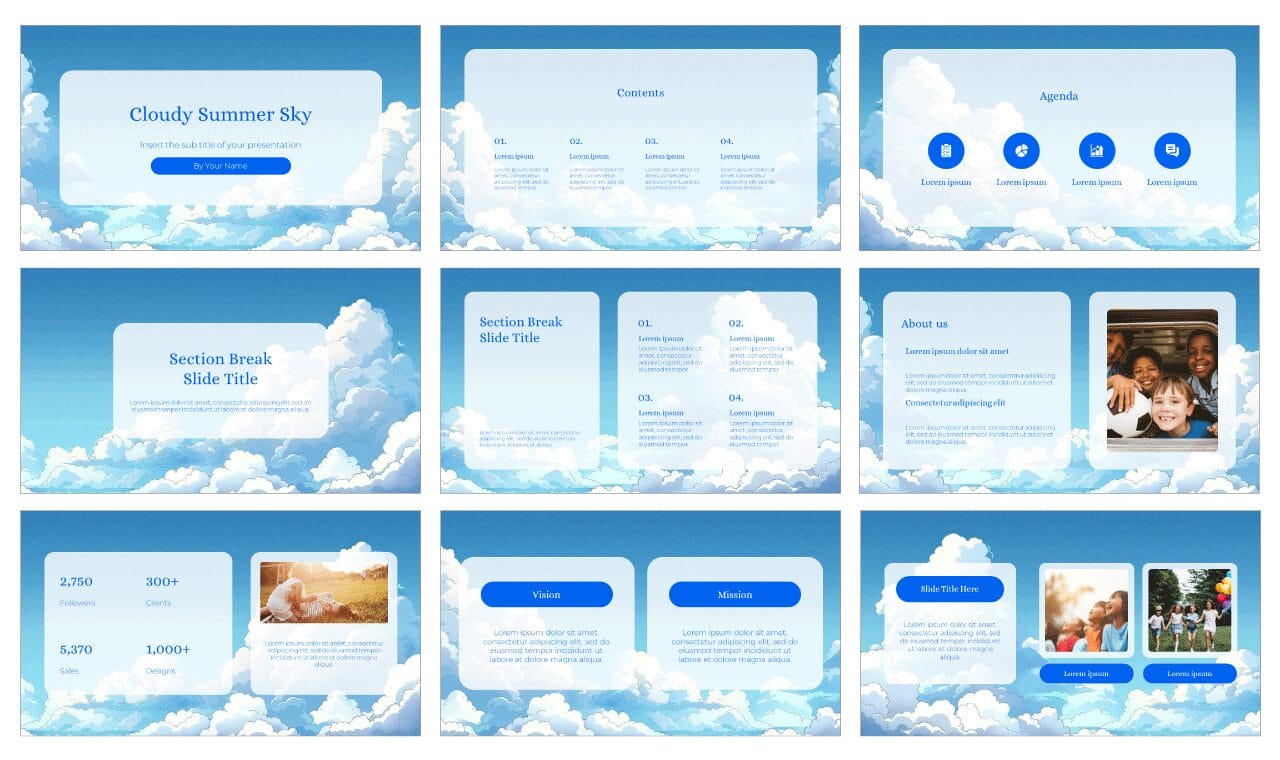 Summer Sky Free Google Slides Themes PowerPoint Templates