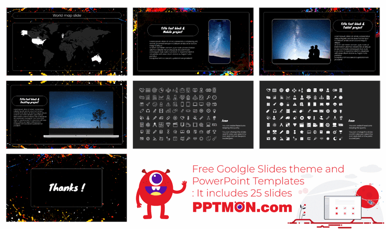 Vivid Paint Splatters Google Slides Themes PowerPoint Templates