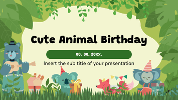 Cute Animal Birthday Invitation Google Slides PowerPoint Template