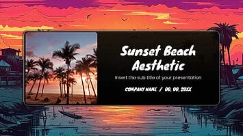 Sunset Beach Aesthetic Free Google Slides PowerPoint Templates