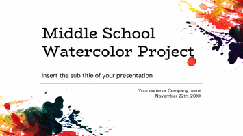 Middle School Watercolor Project Google Slides PPT Templates