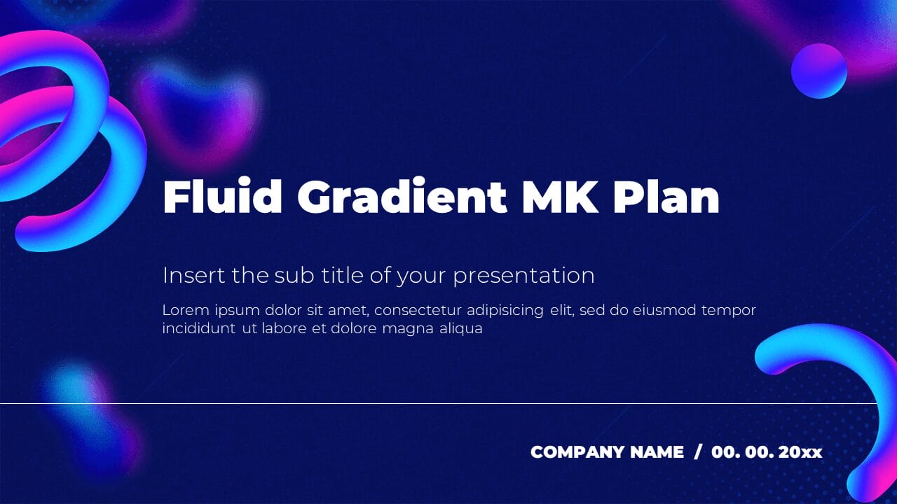 Fluid Gradient MK Plan Google Slides Theme PowerPoint Template