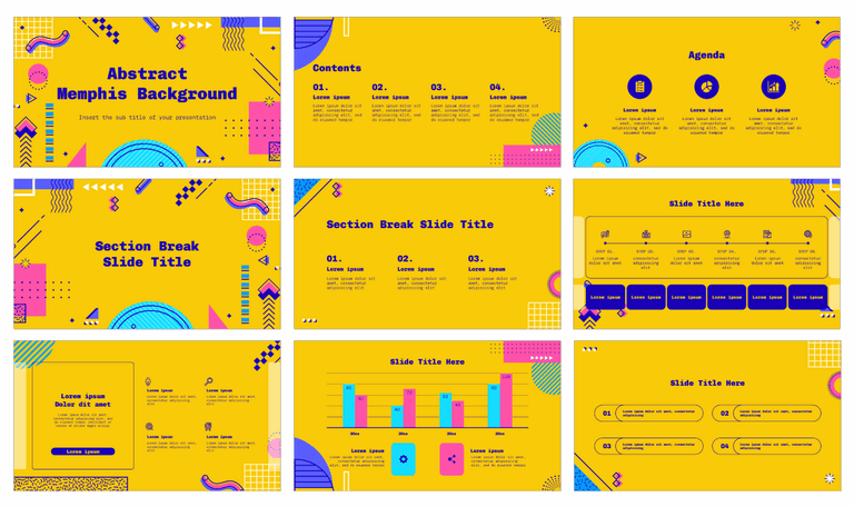 Abstract Memphis Background Google Slides PowerPoint Template