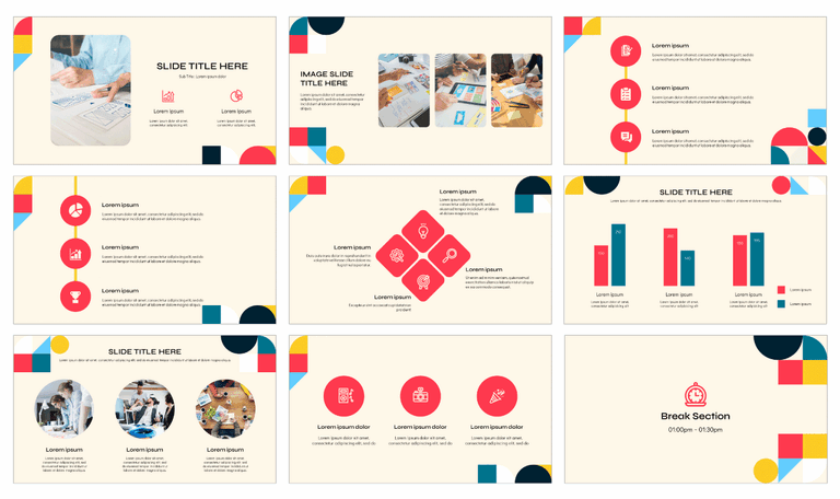 Colorful Geometric Theme Google Slides Powerpoint Templates