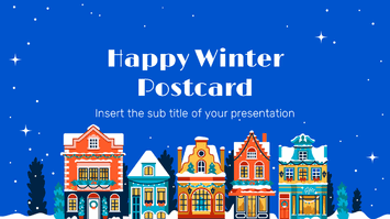 Happy Winter Postcard Google Slides Theme PowerPoint Template