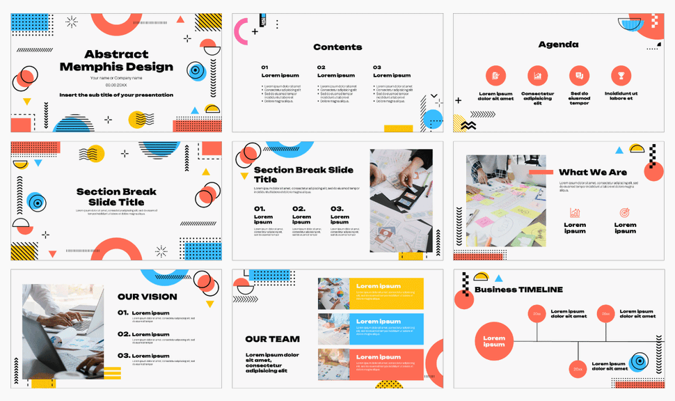Abstract Memphis Design Google Slides PowerPoint Templates