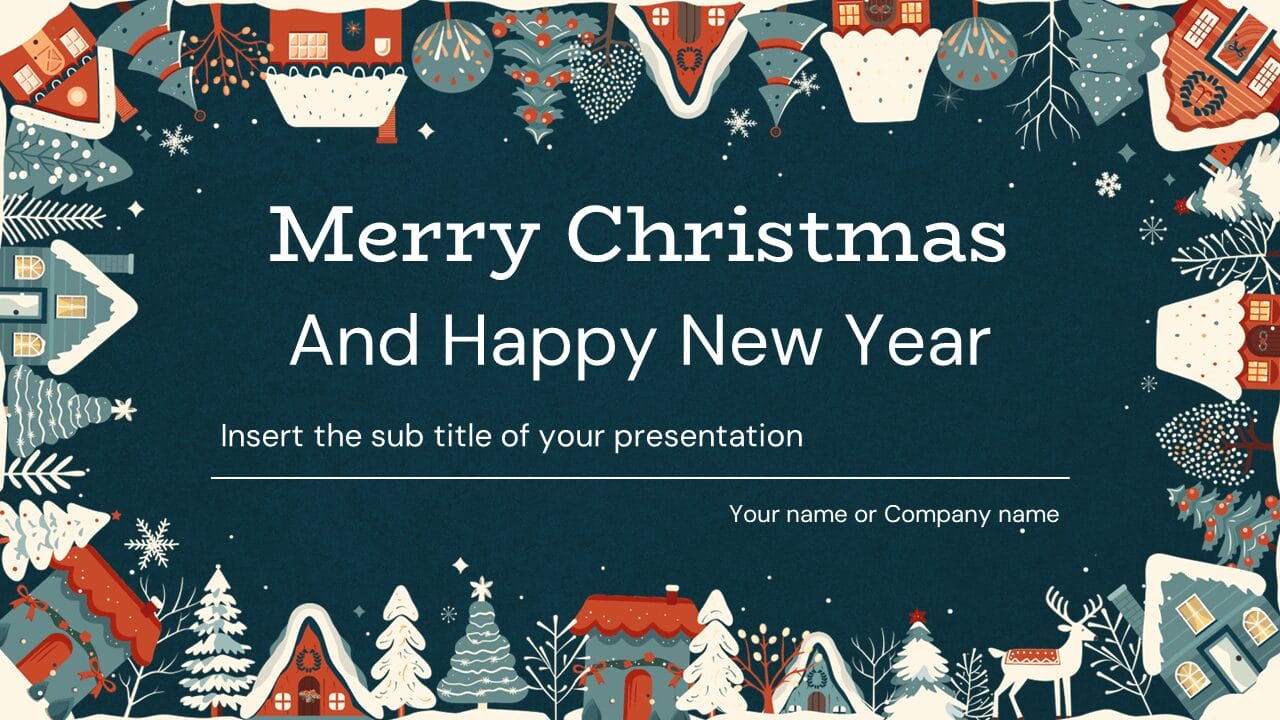 Merry Christmas And Happy New Year Google Slides Templates