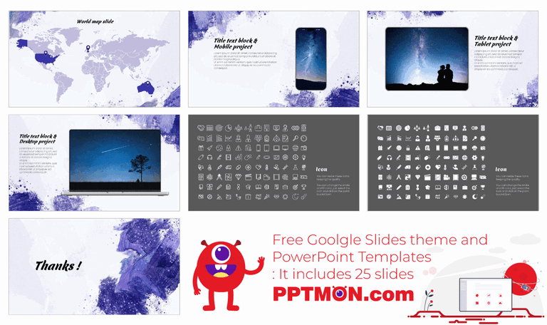 Watercolor Brush Google Slides Themes PowerPoint Templates
