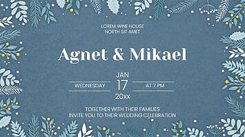 Winter Wedding Invitation Free Google Slides PowerPoint Template