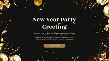 New Year Party Greeting Free Google Slides PowerPoint Template