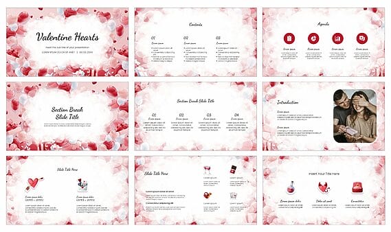 Valentine Hearts Free Google Slides Theme PowerPoint Template