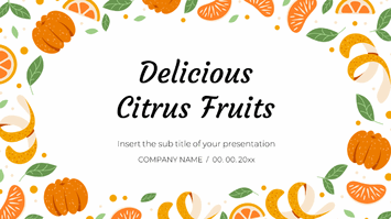 Delicious Citrus Fruits Google Slides Theme PowerPoint Template