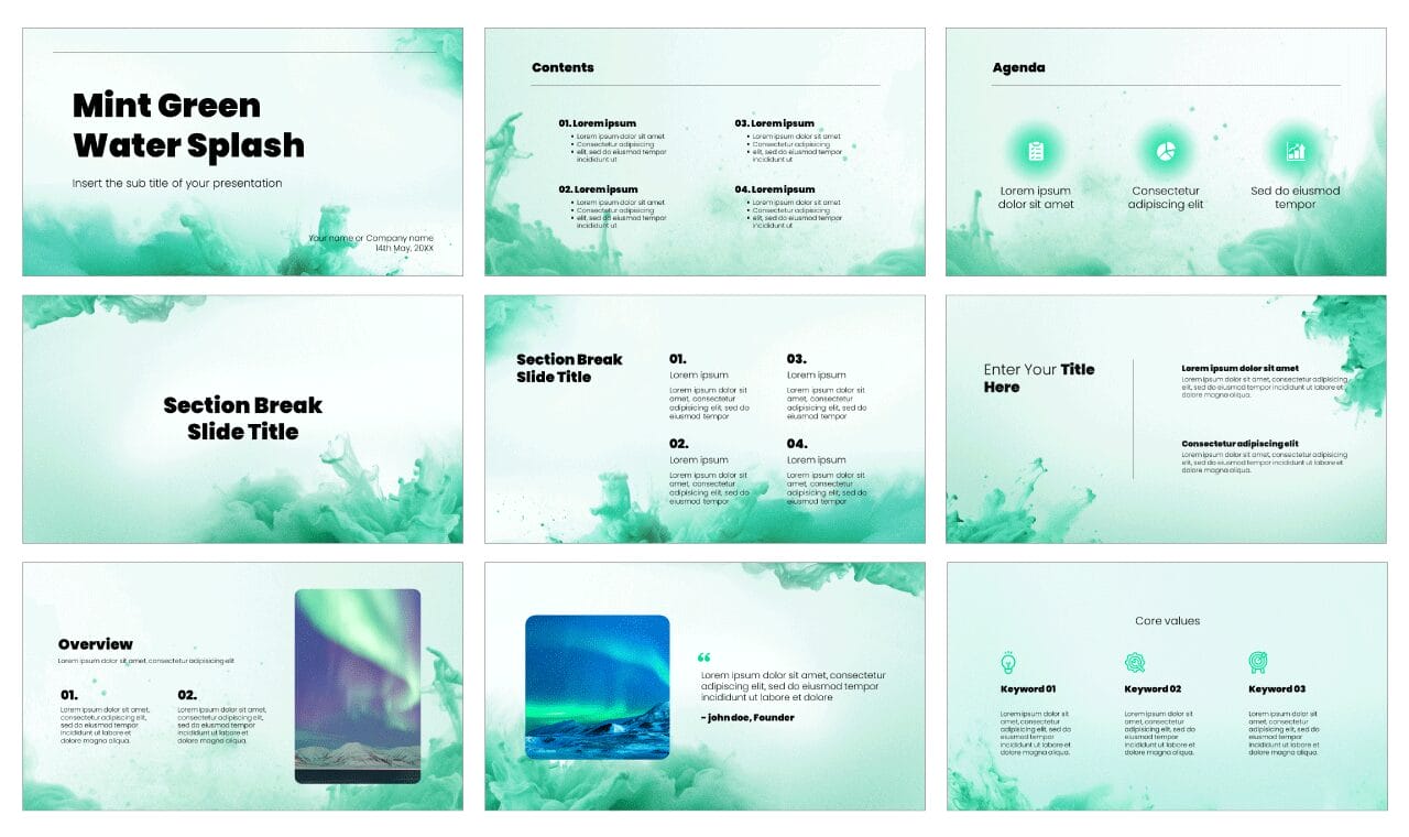 Water Splash Free Google Slides Themes PowerPoint Templates