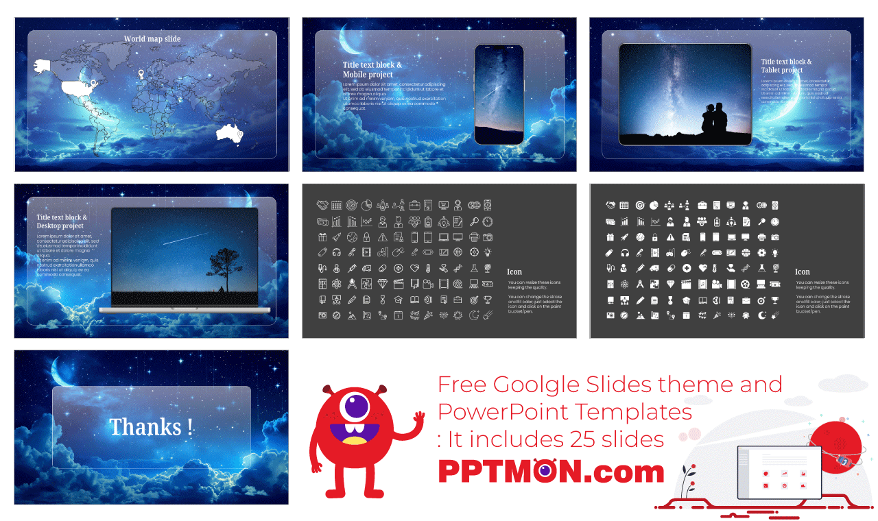 Ethereal Moon Stars Google Slides Themes PowerPoint Templates