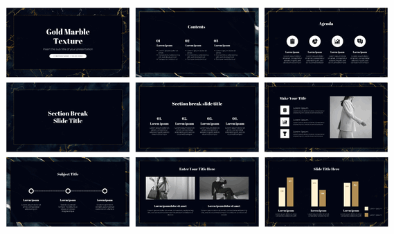 Gold Marble Texture Google Slides Themes PowerPoint Templates