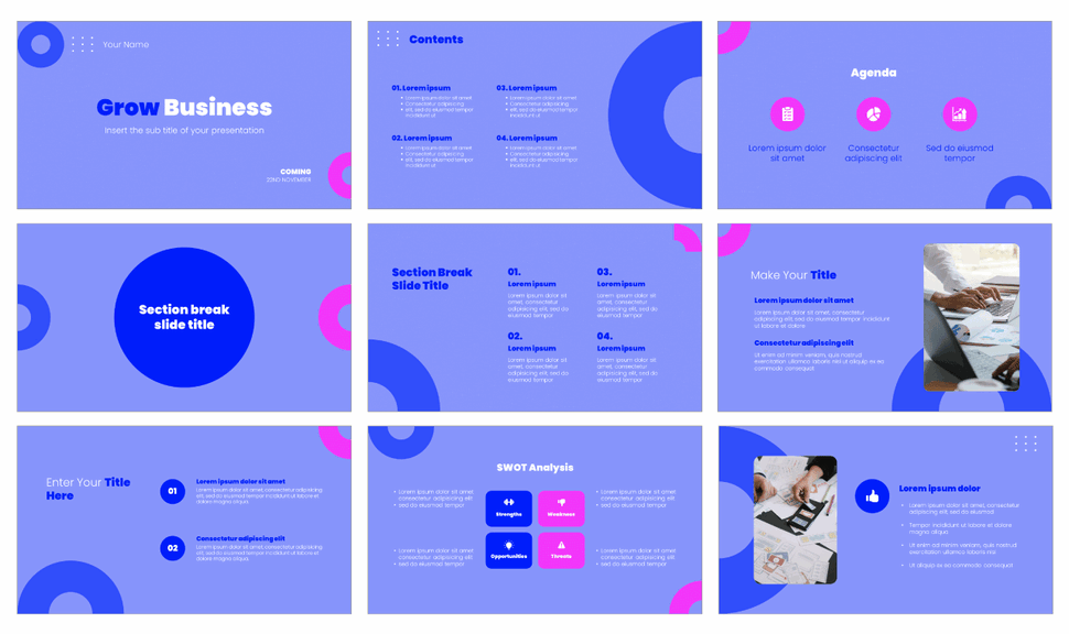 Grow Business Presentation Templates - Google Slides PowerPoint