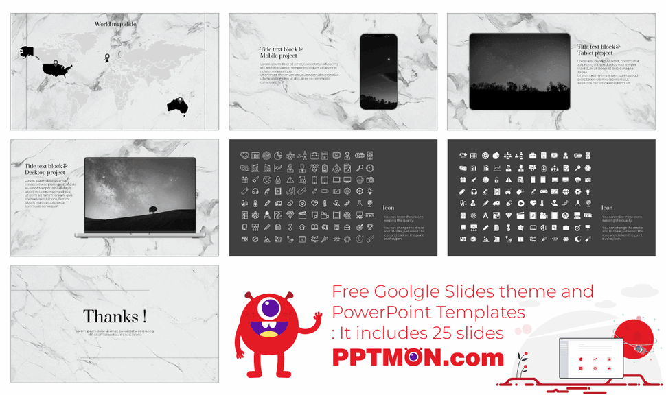 Marble Free Presentation Template - Google Slides PowerPoint