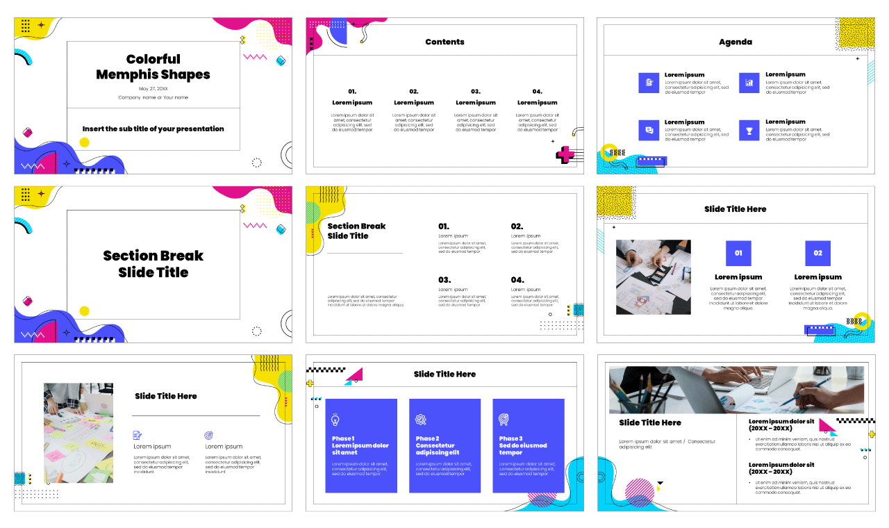 Memphis Shapes Free Google Slides Themes PowerPoint Templates