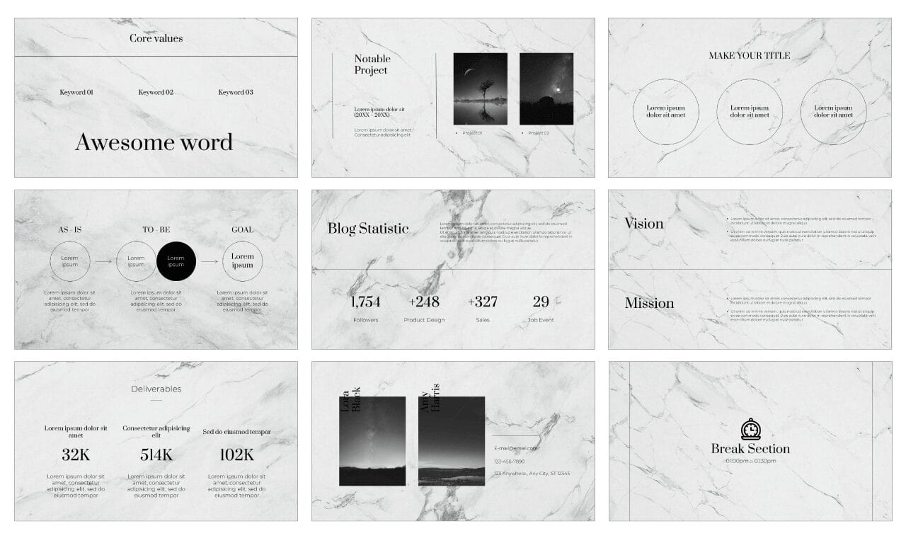 Simple Marble Google Slides Themes PowerPoint Templates