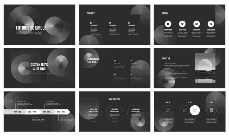 Futuristic Circle Free Google Slides Themes PowerPoint Templates
