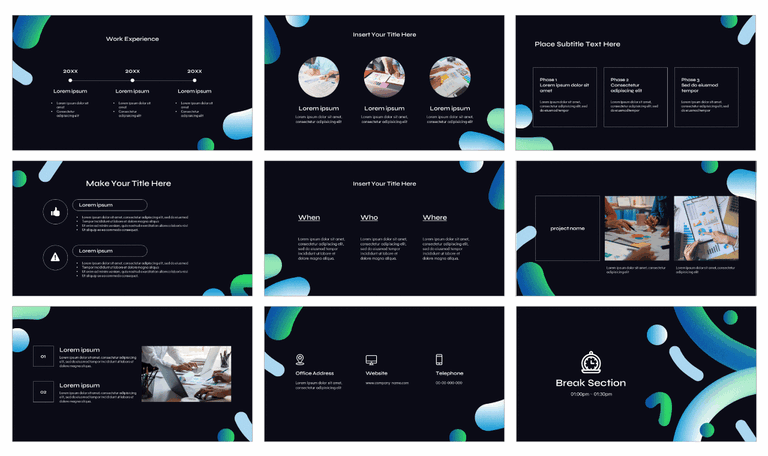 Abstract Gradient Portfolio Google Slides PowerPoint Templates