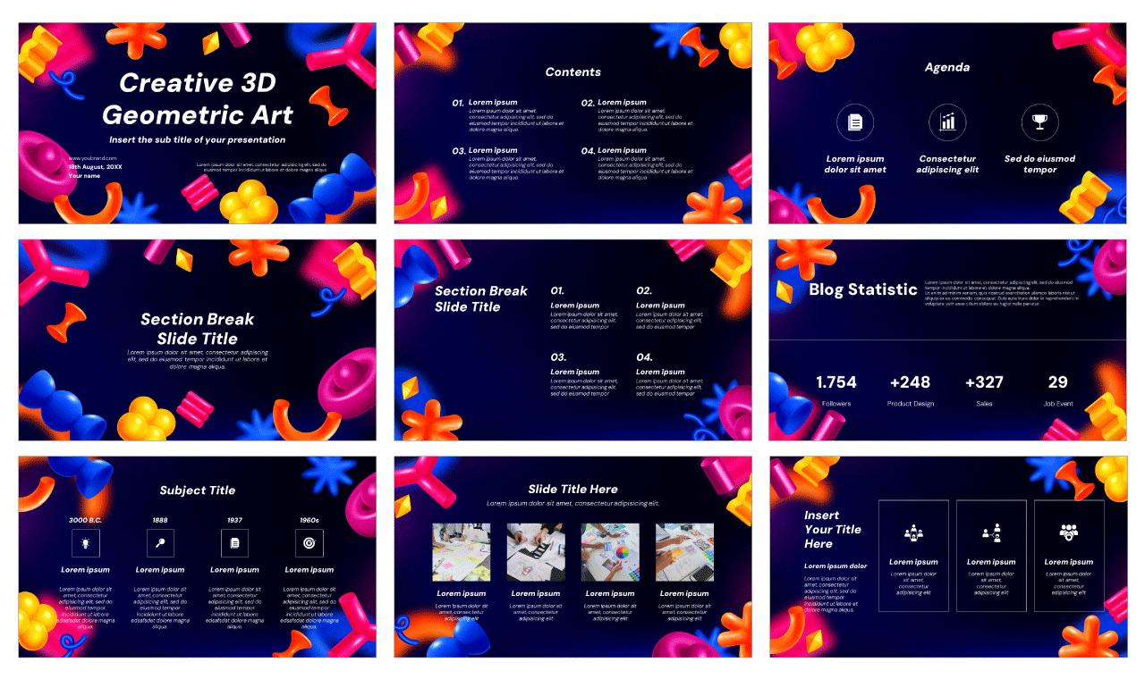 3D Geometric Free Google Slides Themes PowerPoint Templates
